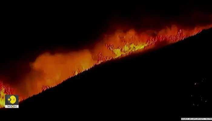 California Wildfire: Super Hercules Battles A New, Wind-fueled Fire In Los Angeles