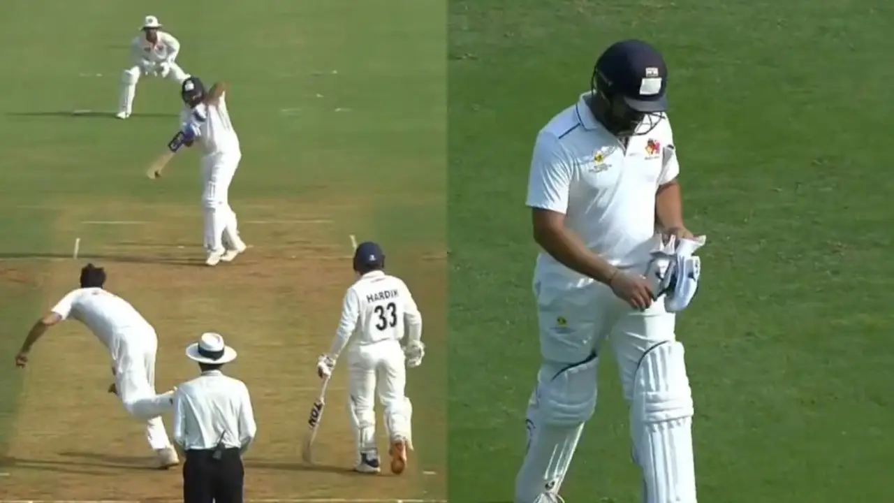 Rohit Sharma's Ranji Trophy return for Mumbai ends with lame dismissal - WATCH Rohit Sharma's Ranji Trophy return for Mumbai ends with lame dismissal - WATCH