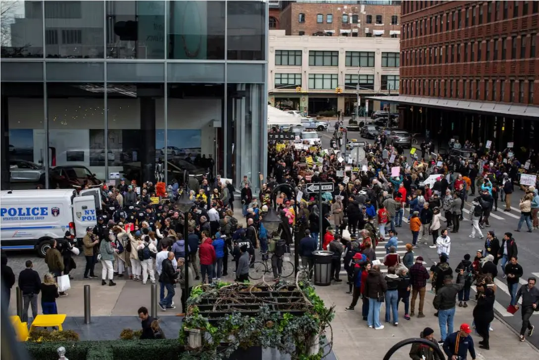 Anti-Musk protests erupt at Tesla dealerships across US, nine arrested in New York