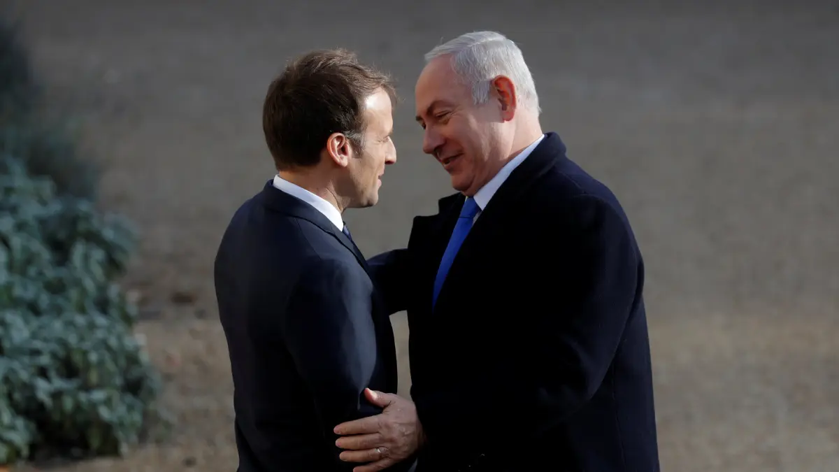 French President Macron tells Netanyahu Israeli firms allowed at Paris Air Show French President Macron tells Netanyahu Israeli firms allowed at Paris Air Show
