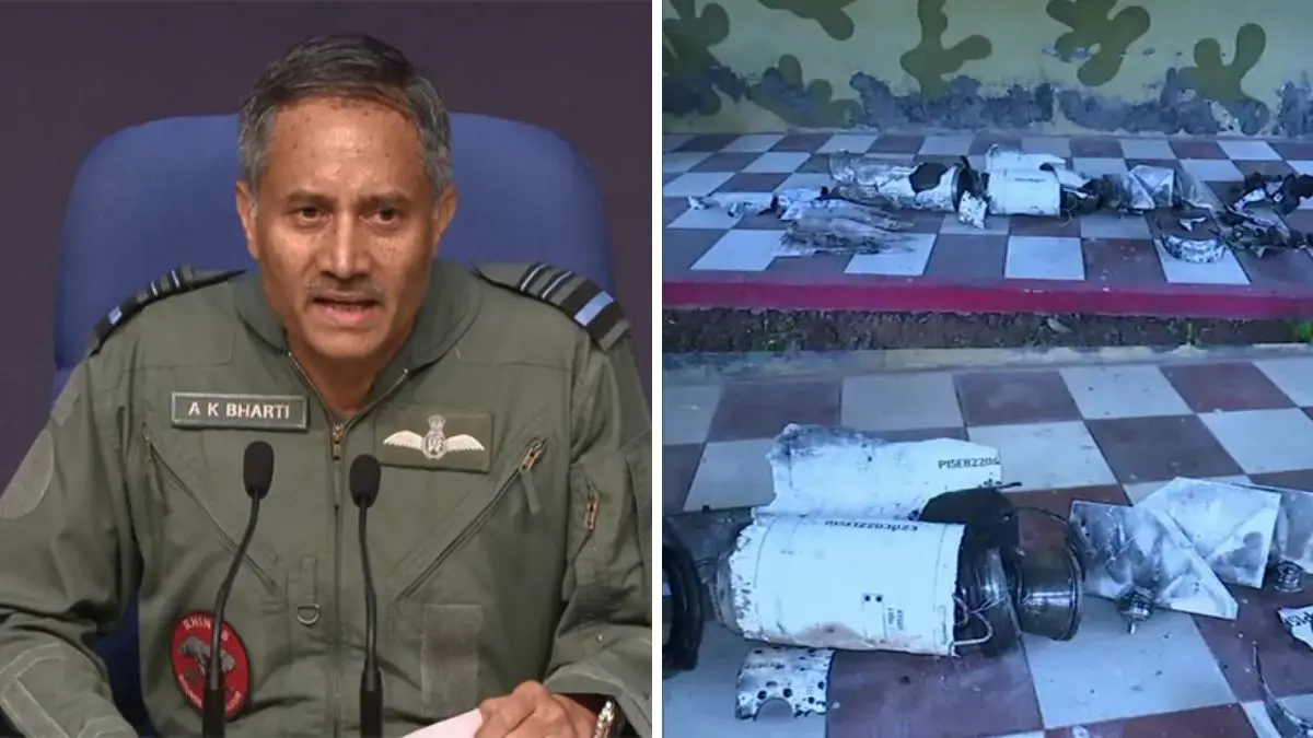 Indian military shows debris of Chinese-origin missile, Turkish drones used by Pakistan Indian military shows debris of Chinese-origin missile, Turkish drones used by Pakistan