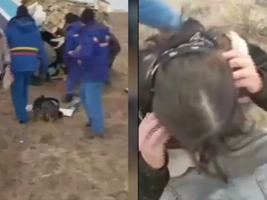 Bodycam footage shows aftermath of Azerbaijan flight crash