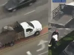 Watch: Stolen truck crashes into multiple vehicles during chase in Long Beach area