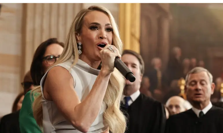 Donald Trump’s inauguration: Carrie Underwood faces technical glitch during her performance Donald Trump’s inauguration: Carrie Underwood faces technical glitch during her performance