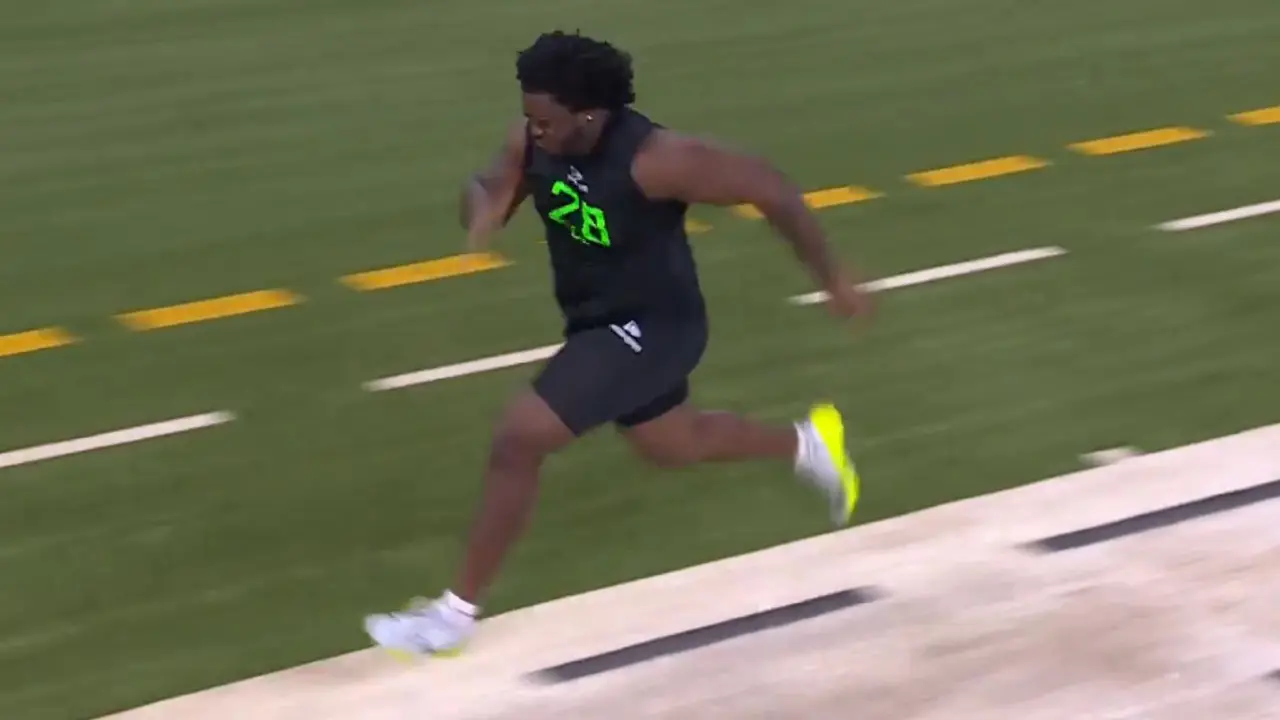 WATCH | 332-pound 6'4" Missouri Tigers OL Armand Membou runs 40-yard dash in under 5 seconds WATCH | 332-pound 6'4" Missouri Tigers OL Armand Membou runs 40-yard dash in under 5 seconds