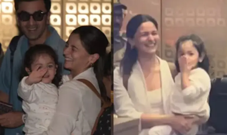 Ranbir-Alia's daughter Raha cutely blows flying kisses to paps at airport | Watch Ranbir-Alia's daughter Raha cutely blows flying kisses to paps at airport | Watch