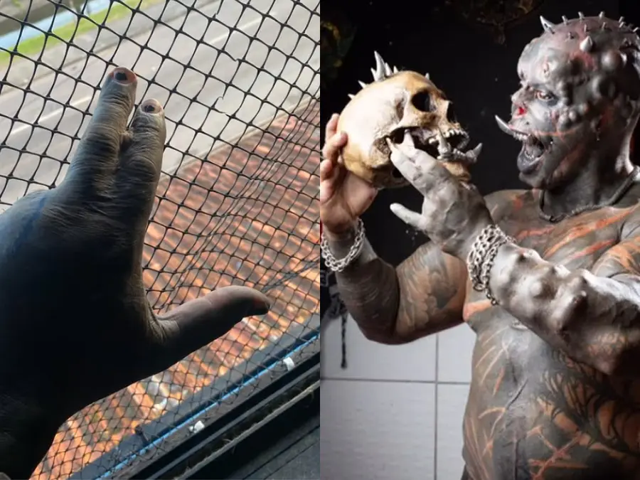 'Human Satan' Michel Diabão takes body modifications to the next level, chops off fingers to create claws