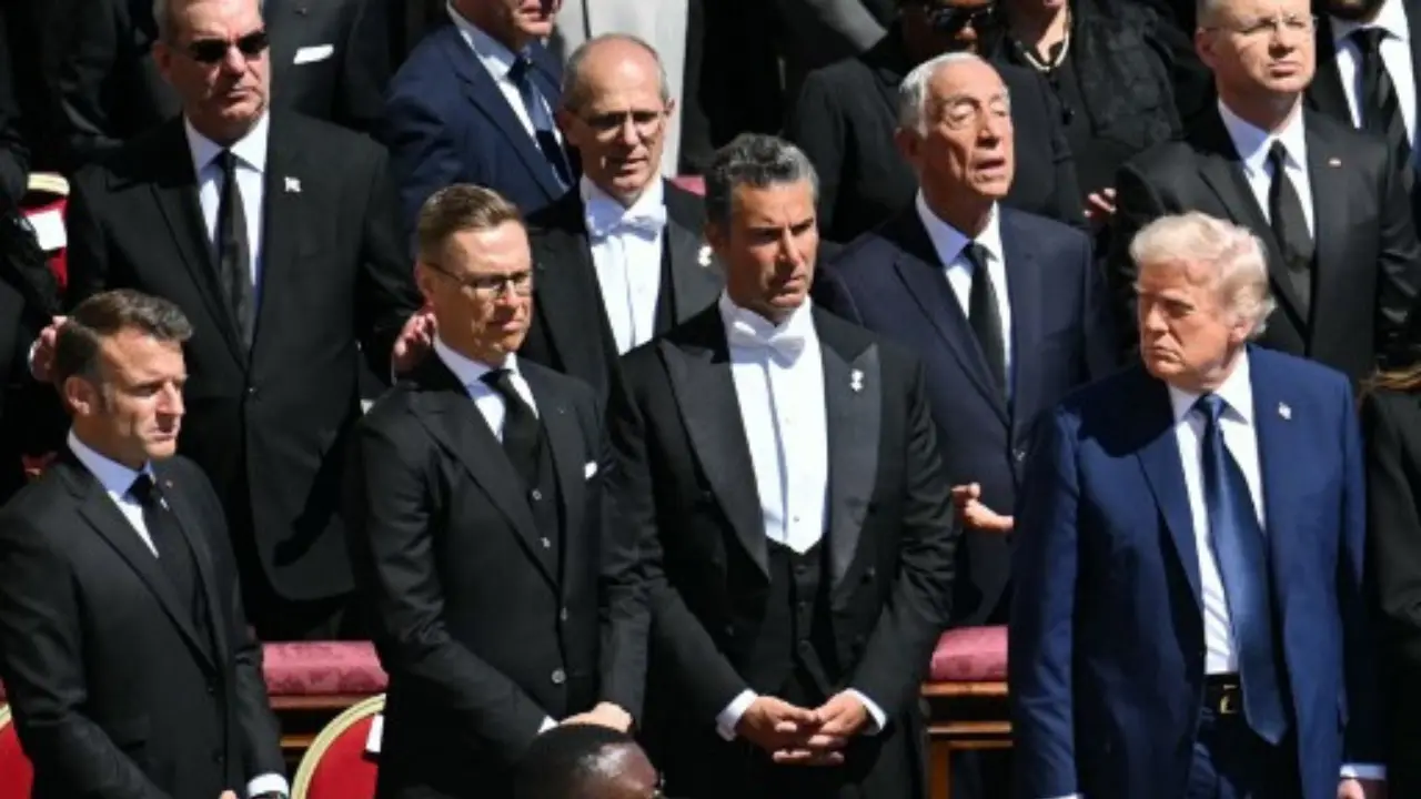 Handshake and death stare: Curious case of two pictures of Trump and Macron in Pope Francis' funeral | Watch Handshake and death stare: Curious case of two pictures of Trump and Macron in Pope Francis' funeral | Watch
