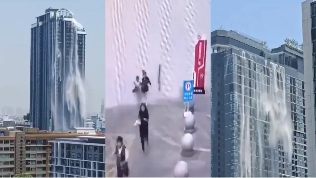 Myanmar earthquake | Terrifying moment infinity pool spills over into street, sweeping people away in China’s Yunnan. Watch Myanmar earthquake | Terrifying moment infinity pool spills over into street, sweeping people away in China’s Yunnan. Watch