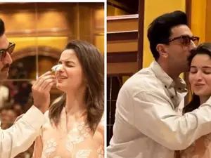 Alia Bhatt's pre-birthday celebrations: Ranbir Kapoor smears cake on her forehead, plants a kiss, watch
