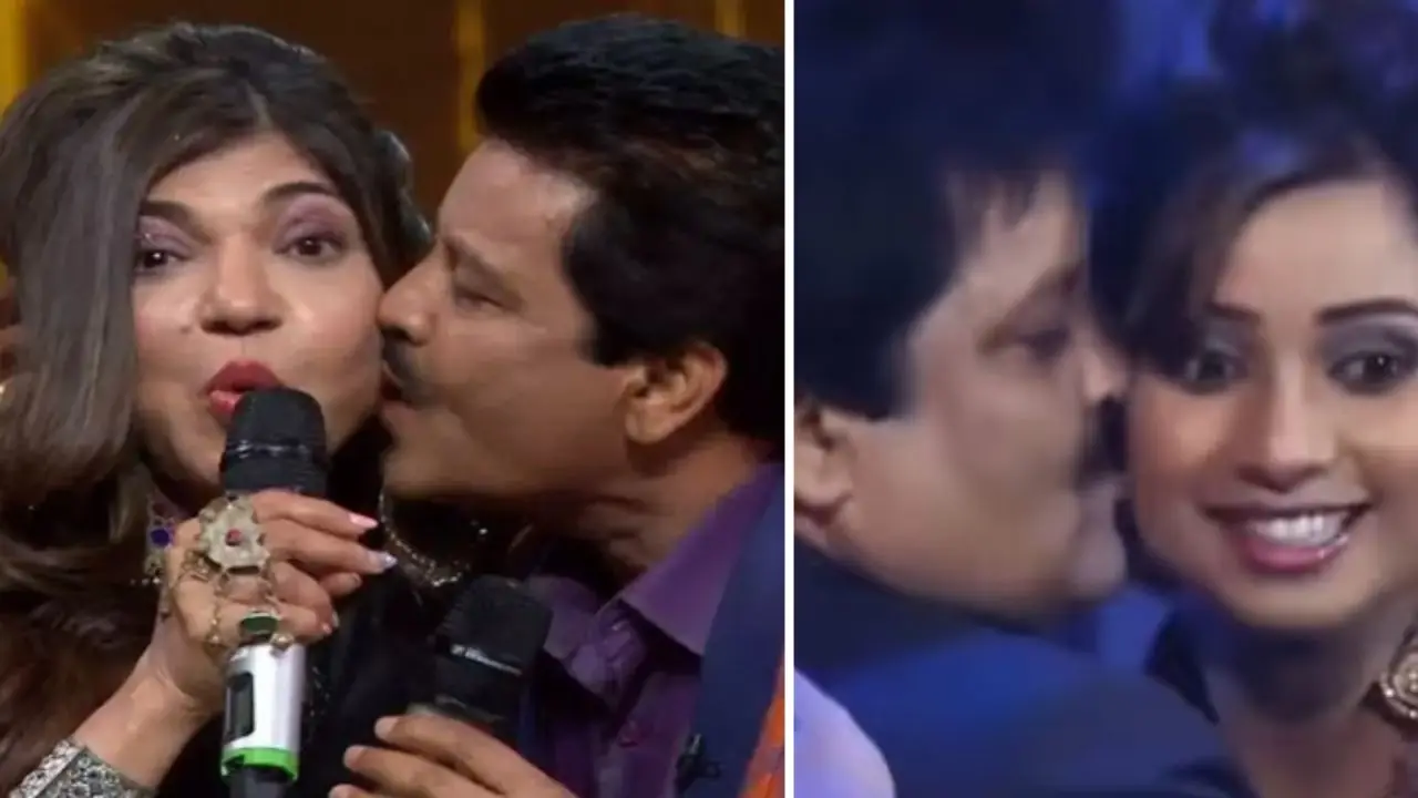 Netizens dig up old videos of Udit Narayan kissing Shreya Ghoshal, Karisma Kapoor amid recent kissing row Netizens dig up old videos of Udit Narayan kissing Shreya Ghoshal, Karisma Kapoor amid recent kissing row