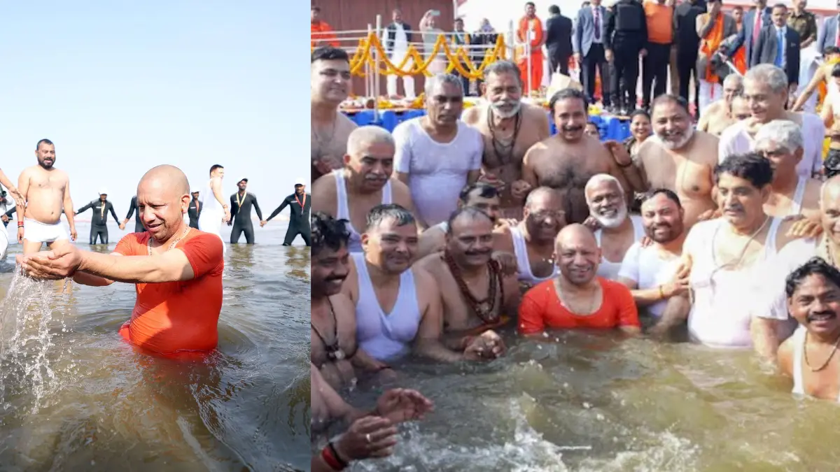 Maha Kumbh: UP CM Yogi Adityanath takes holy dip in Sangam with cabinet after special meeting. Watch Maha Kumbh: UP CM Yogi Adityanath takes holy dip in Sangam with cabinet after special meeting. Watch