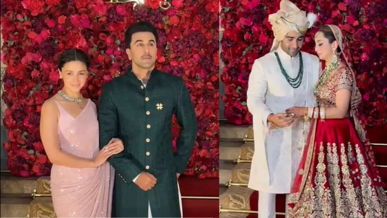 Ranbir Kapoor and Alia Bhatt make stunning appearance at Aadar Jain and Alekha Advani's wedding Ranbir Kapoor and Alia Bhatt make stunning appearance at Aadar Jain and Alekha Advani's wedding