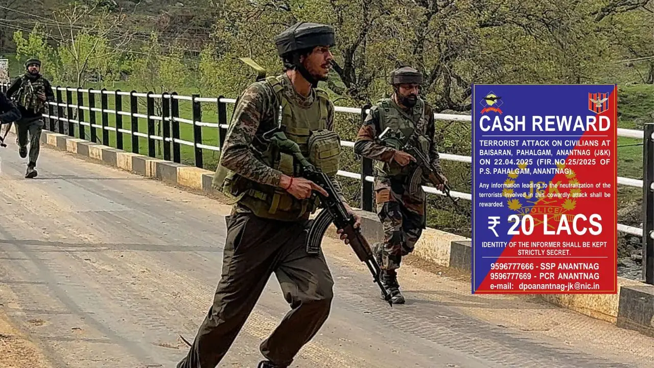 'Cash reward of 20 lakhs': Anantnag police asks people to provide information on Pahalgam terrorists 'Cash reward of 20 lakhs': Anantnag police asks people to provide information on Pahalgam terrorists