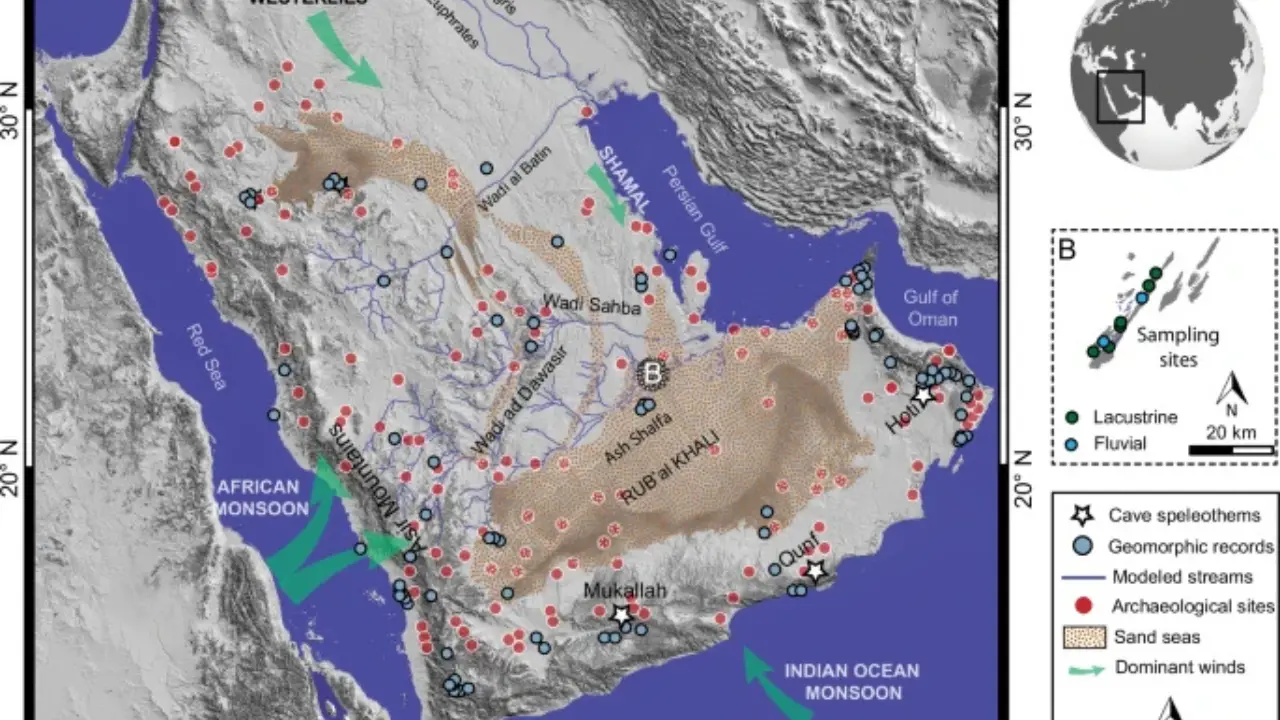 Desert in Arabia once had lakes and rivers, study finds Desert in Arabia once had lakes and rivers, study finds