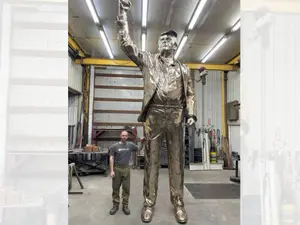 Trump's iconic fist pump moment captured in giant bronze statue