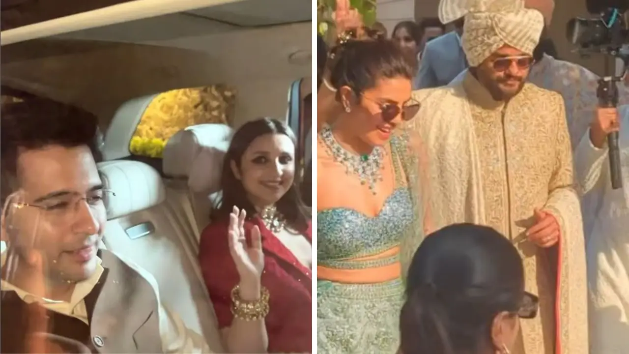 Priyanka Chopra Jonas escorts her brother down the aisle, Parineeti Chopra attends wedding with Raghav Chadha Priyanka Chopra Jonas escorts her brother down the aisle, Parineeti Chopra attends wedding with Raghav Chadha