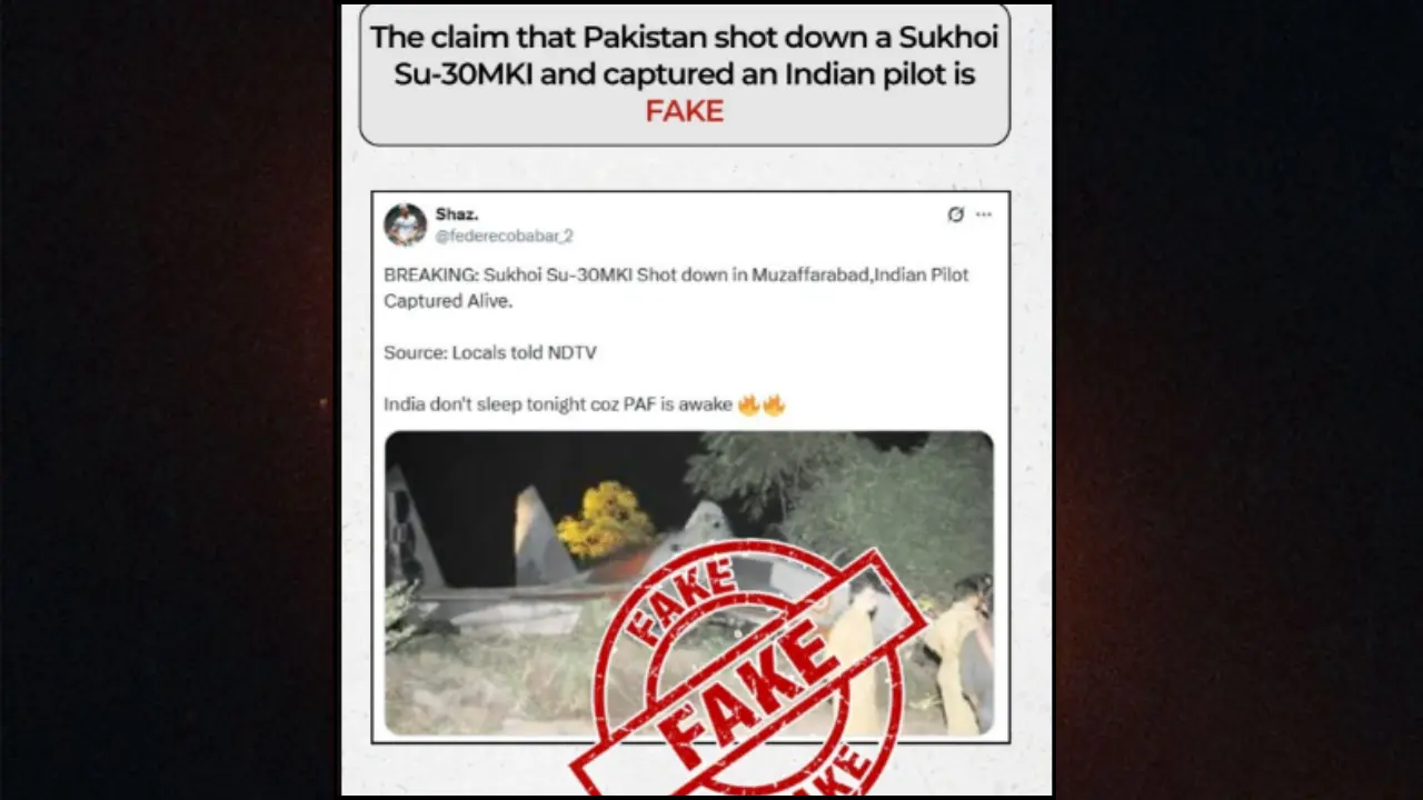 Indo-Pak war fact check: Post claiming a Sukhoi was shot down shows an old photo