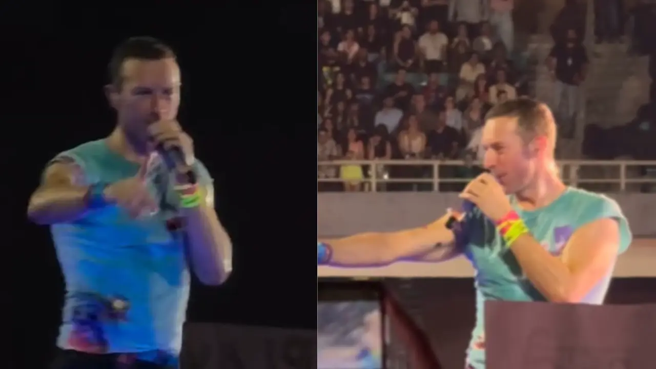 Chris Martin says 'Jai Shri Ram' during Coldplay concert in Mumbai | Watch viral video Chris Martin says 'Jai Shri Ram' during Coldplay concert in Mumbai | Watch viral video