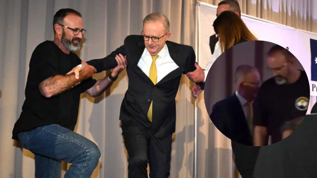 Australia PM Anthony Albanese falls off stage during campaign event; watch viral video Australia PM Anthony Albanese falls off stage during campaign event; watch viral video