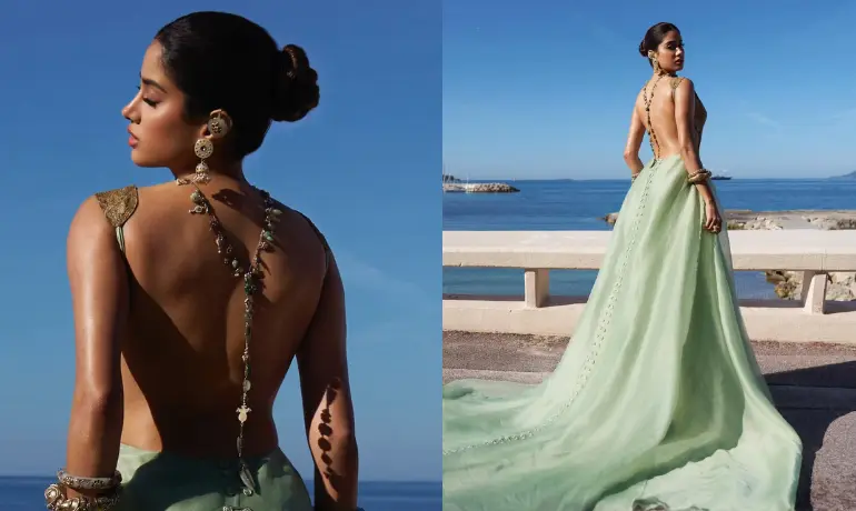 Janhvi Kapoor dons stunning backless green gown at Cannes