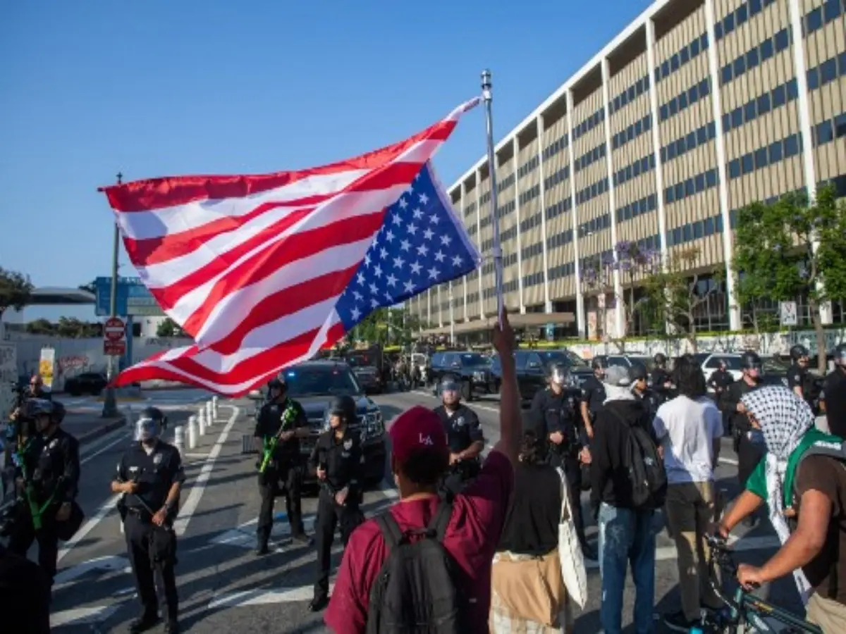 Los Angeles protest: Trump slams protestors burning US flags, vows to float one year jail term