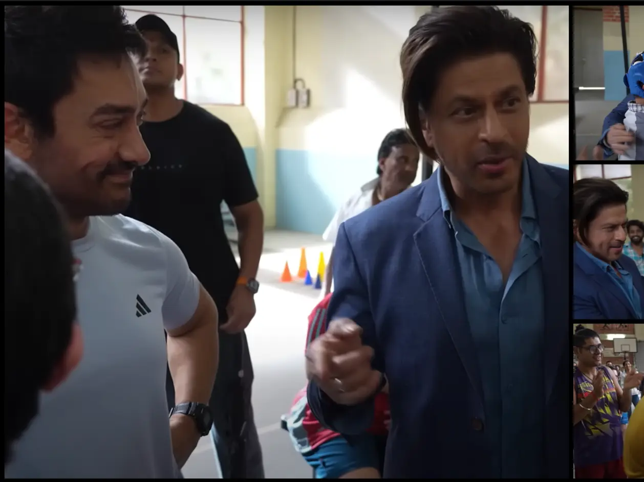 Sitaare Zameen Par: Shah Rukh Khan surprises the cast and hugs Aamir Khan|Watch Sitaare Zameen Par: Shah Rukh Khan surprises the cast and hugs Aamir Khan|Watch
