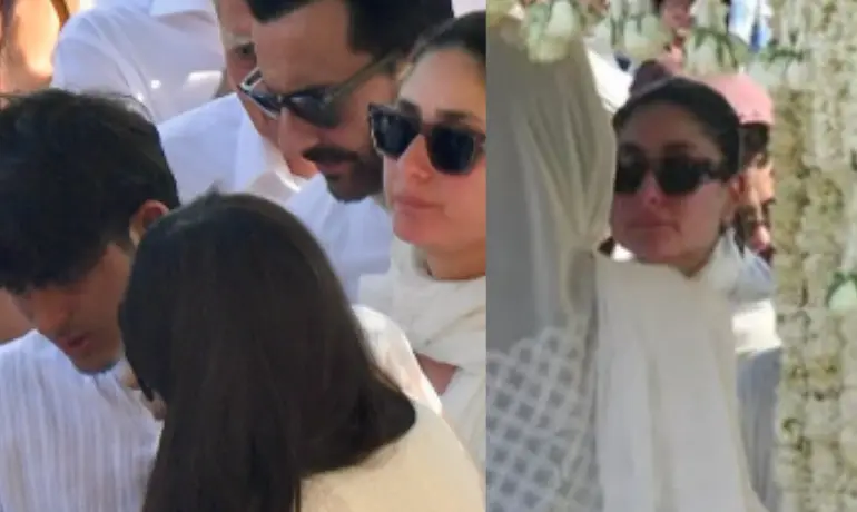 Karisma Kapoor holds son at ex-Sunjay Kapur's funeral, Kareena Kapoor and Saif Ali Khan also attend