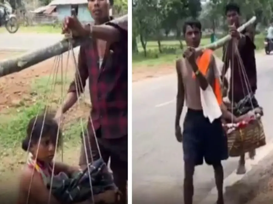 Pregnant Indian woman carried in a ‘Doli’ to ambulance due to lack of road, suffers seizure on the way