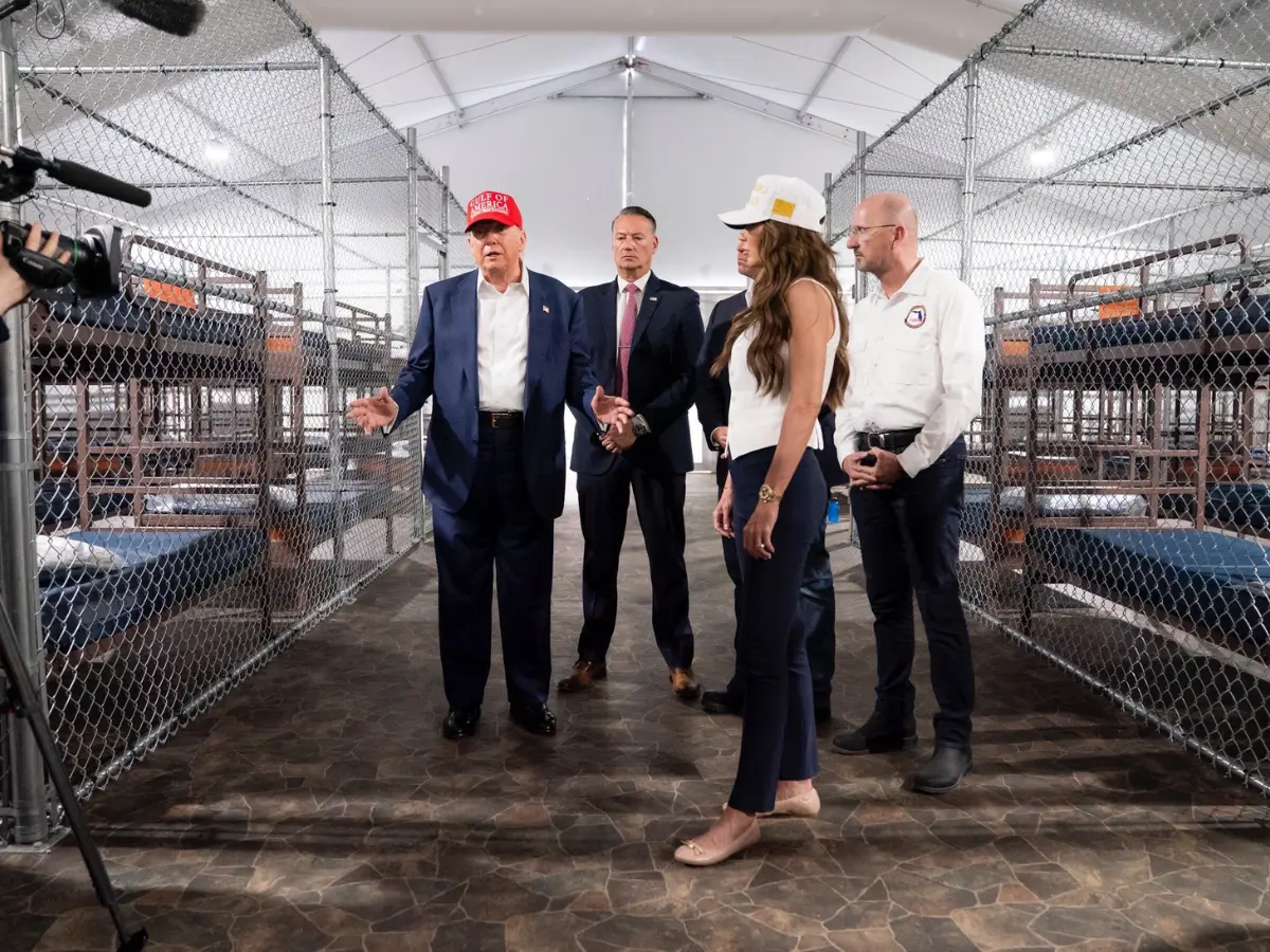 Kristi Noem accompanies Trump during his visit