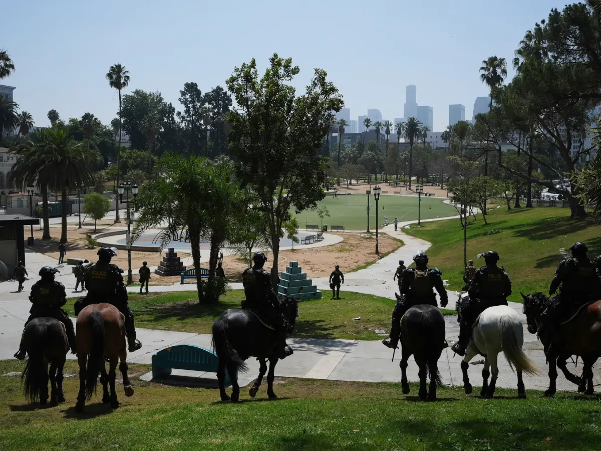 National Guards on horseback in MacArthur Park: What's happening in Los Angeles? Here's what Mayor Karen Bass, Gov Newsom said National Guards on horseback in MacArthur Park: What's happening in Los Angeles? Here's what Mayor Karen Bass, Gov Newsom said