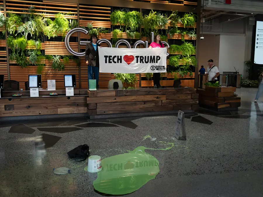 They 'had a choice—and they chose Trump': Google HQ vandalised in climate protest against Big Tech