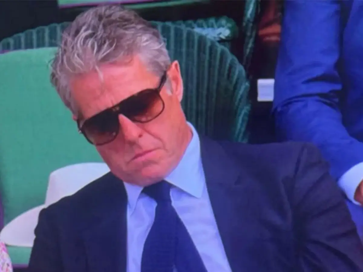 Hugh Grant caught napping during tense Djokovic-Cobolli match at Wimbledon, internet blames it on the 'complementary alcohol and sun' Hugh Grant caught napping during tense Djokovic-Cobolli match at Wimbledon, internet blames it on the 'complementary alcohol and sun'