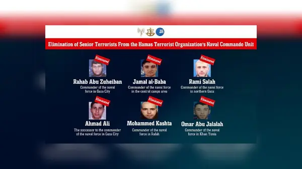 Six top members of Hamas naval commando forces killed in recent Gaza strikes: IDF Six top members of Hamas naval commando forces killed in recent Gaza strikes: IDF