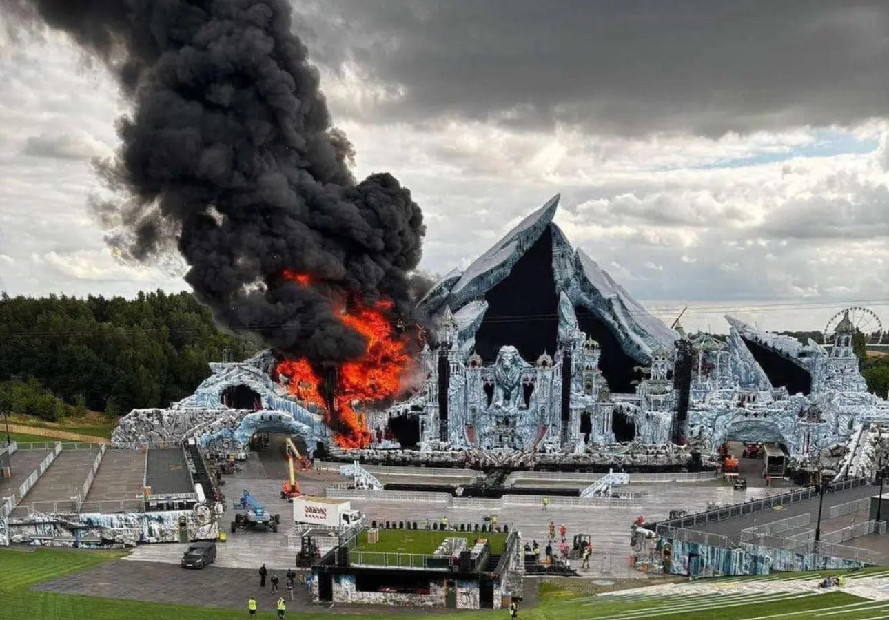 Massive fire engulfs Belgium's Tomorrowland mainstage ahead of grand opening, organisers respond