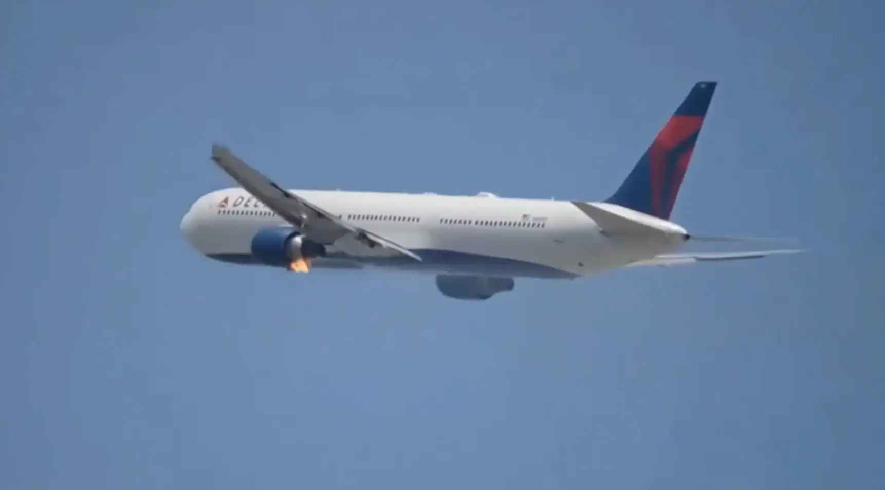 WATCH: Delta flight Boeing 767 makes emergency landing at Los Angeles airport after engine catches fire