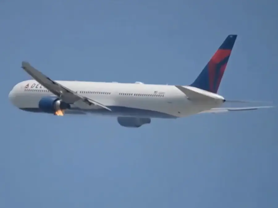WATCH: Delta flight Boeing 767 makes emergency landing at Los Angeles airport after engine catches fire