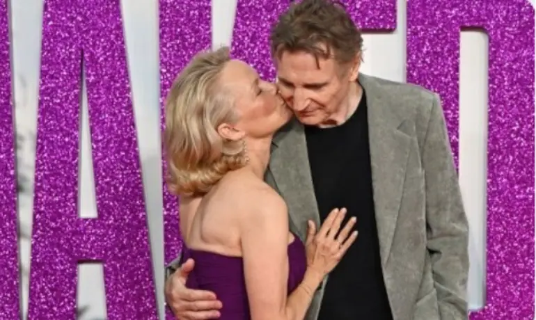 Are they dating? Pamela Anderson kisses Liam Neeson at The Naked Gun premiere amid romance rumours