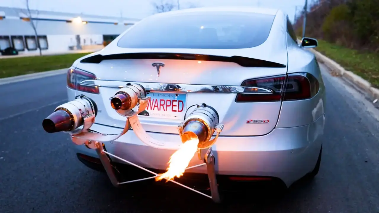 YouTuber adds fighter jet engines to his tesla car - Here’s what happened