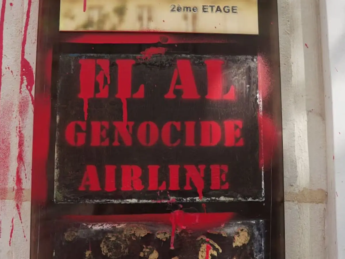 Paris vandalism targets El Al with 'genocide airline' graffiti amid rising Anti-Israel sentiment in Europe Paris vandalism targets El Al with 'genocide airline' graffiti amid rising Anti-Israel sentiment in Europe