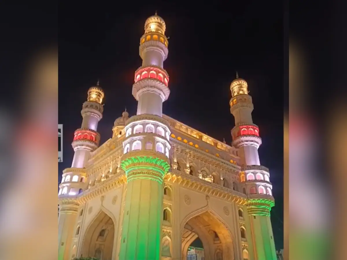 Hyderabad’s iconic Charminar glows in tricolour