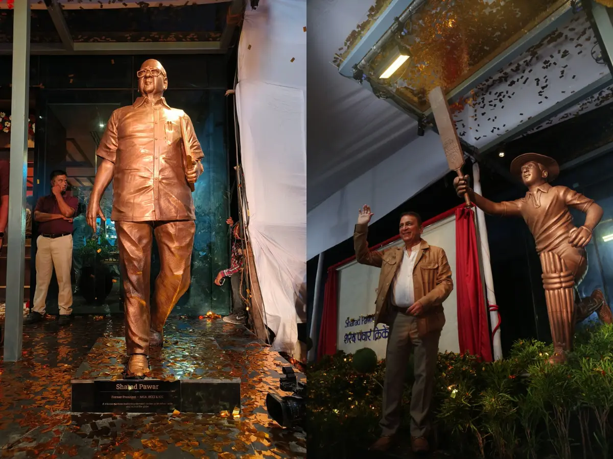 MCA honours former BCCI president Sharad Pawar, legendary cricketer Sunil Gavaskar with lifetime statues