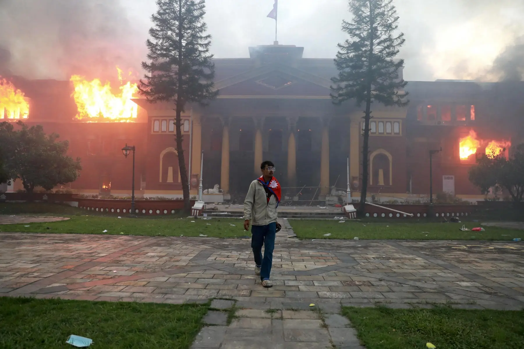 Presidents office was set on fire in Nepal protests