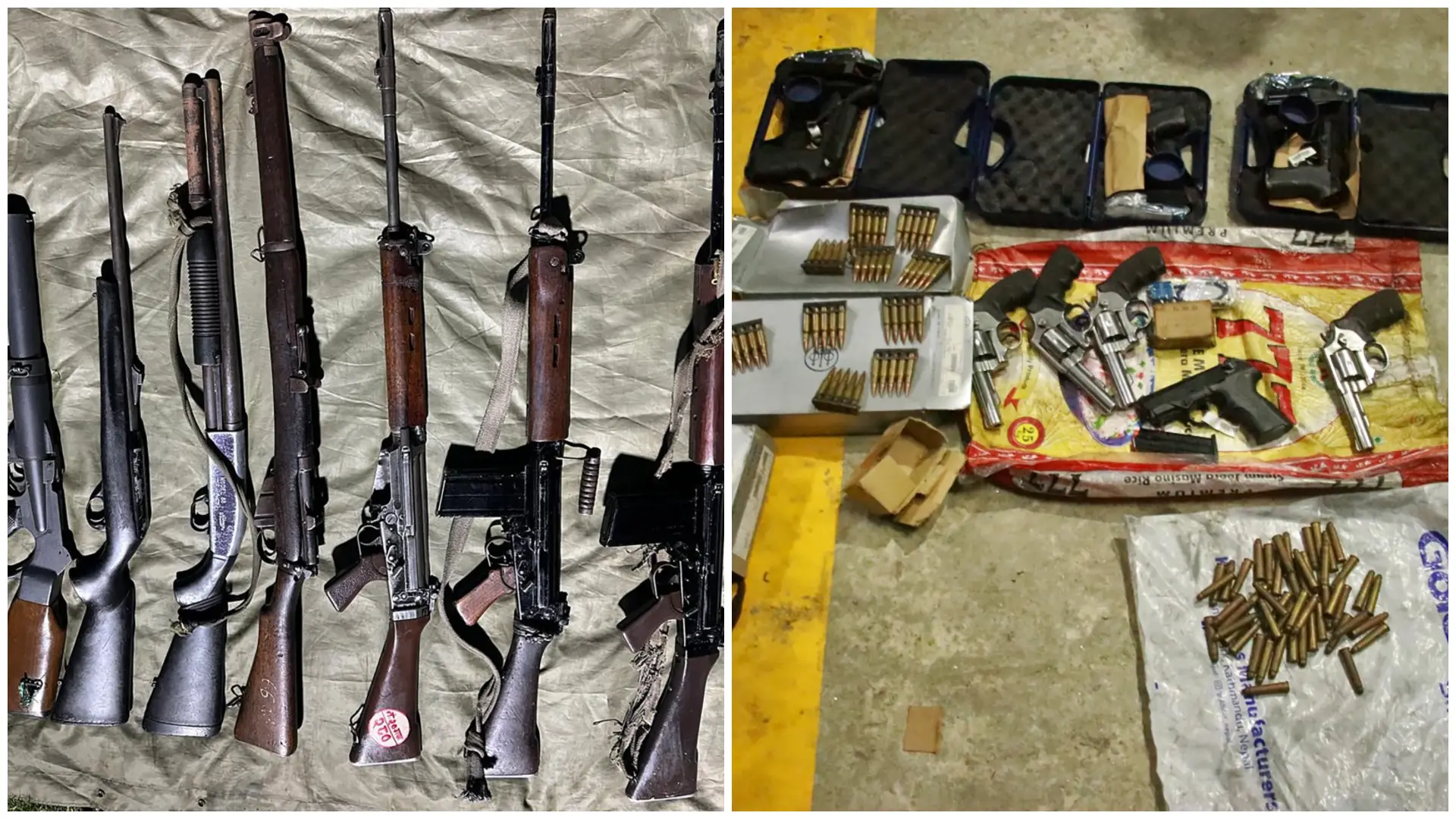 Guns, rifles, bullets seized from Nepal protesters