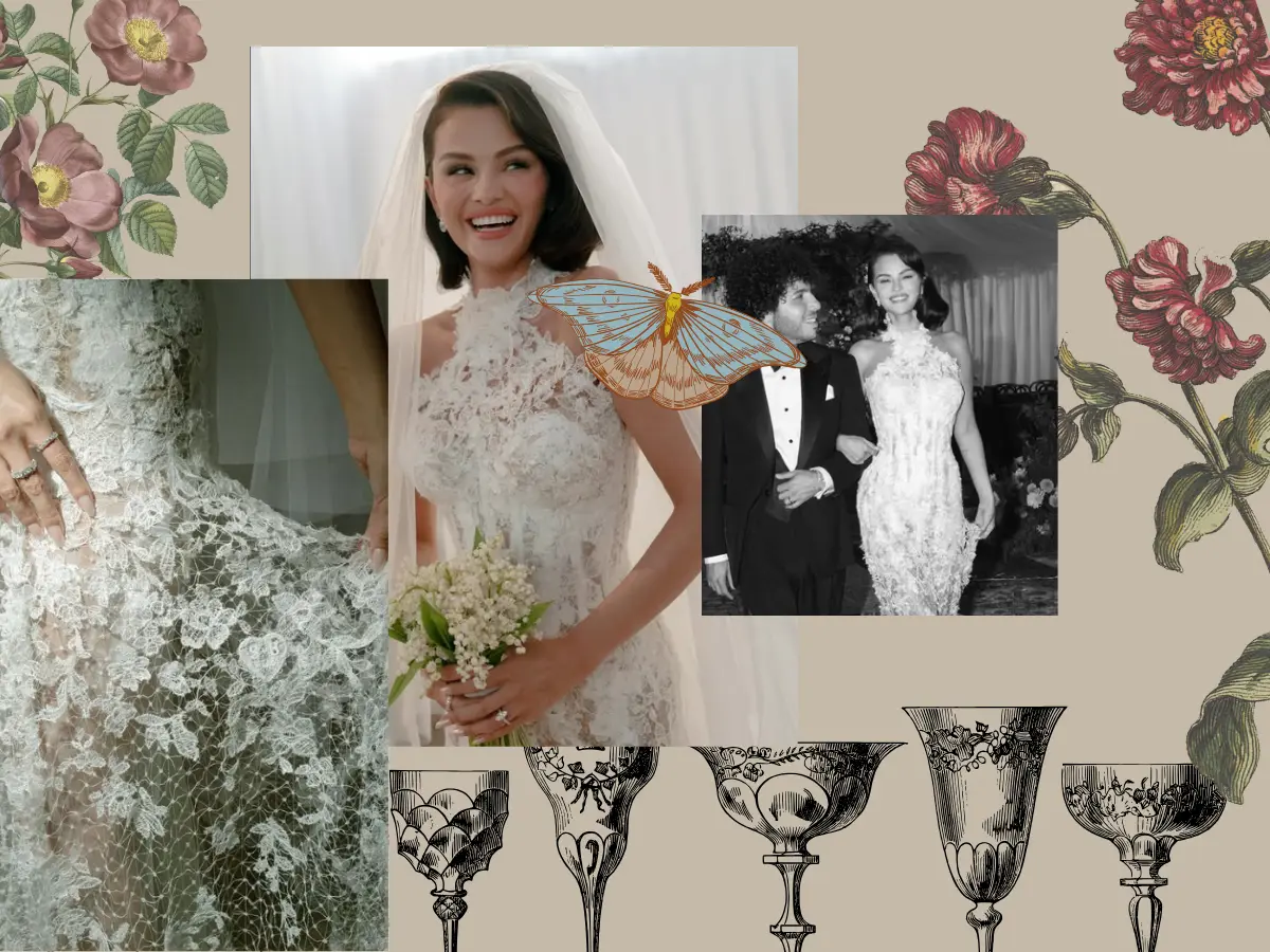 Decoding Selena Gomez's wedding wardrobe: A pristine white and floral masterpiece