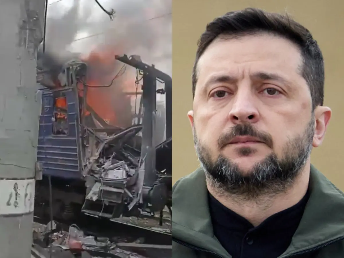 'This is terror the world must not ignore': Zelensky claims Russia strikes Ukraine train station, injures 30