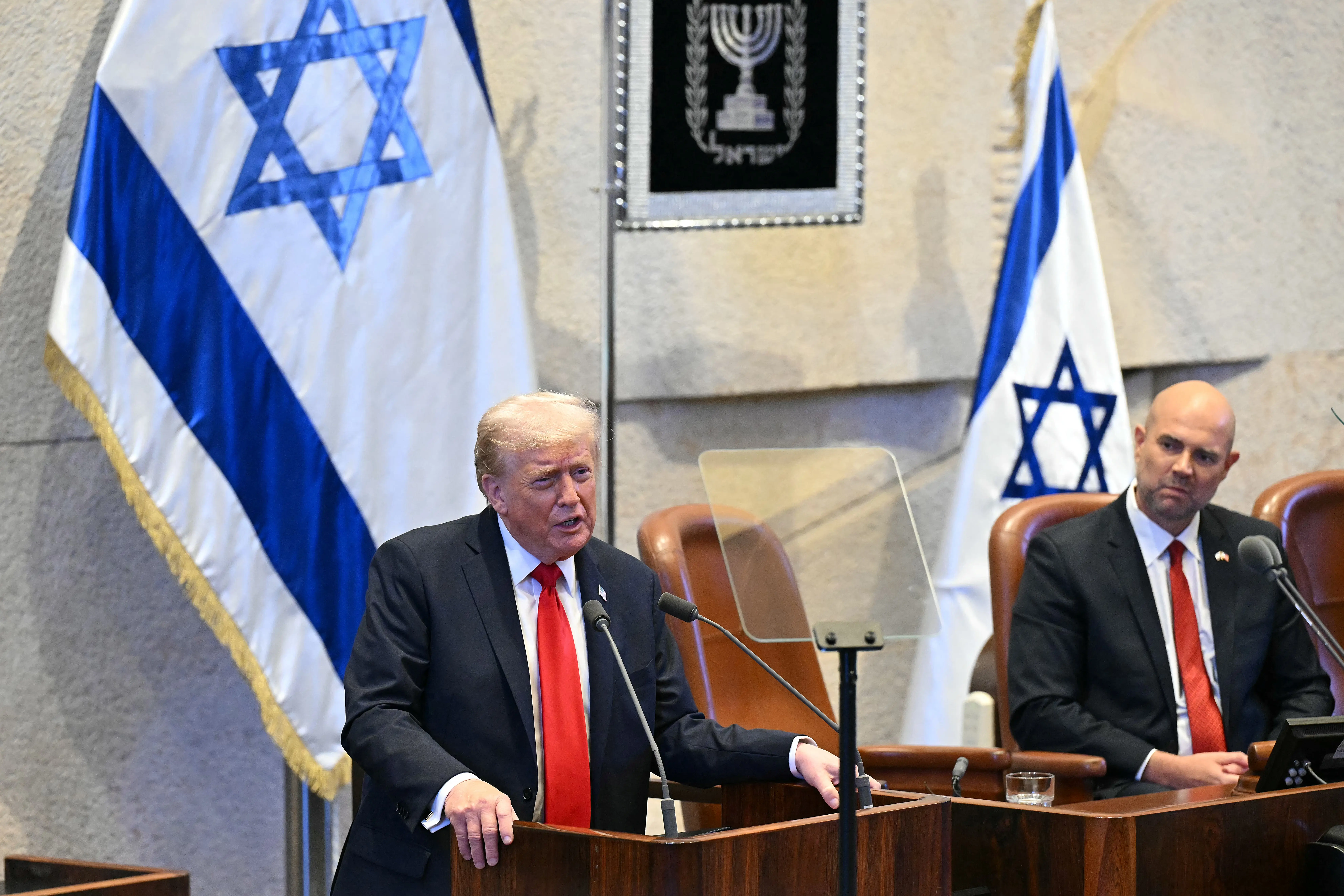 WATCH | Was Trump heckled at Israeli parliament? Here’s what happened during US president’s speech at the Knesset