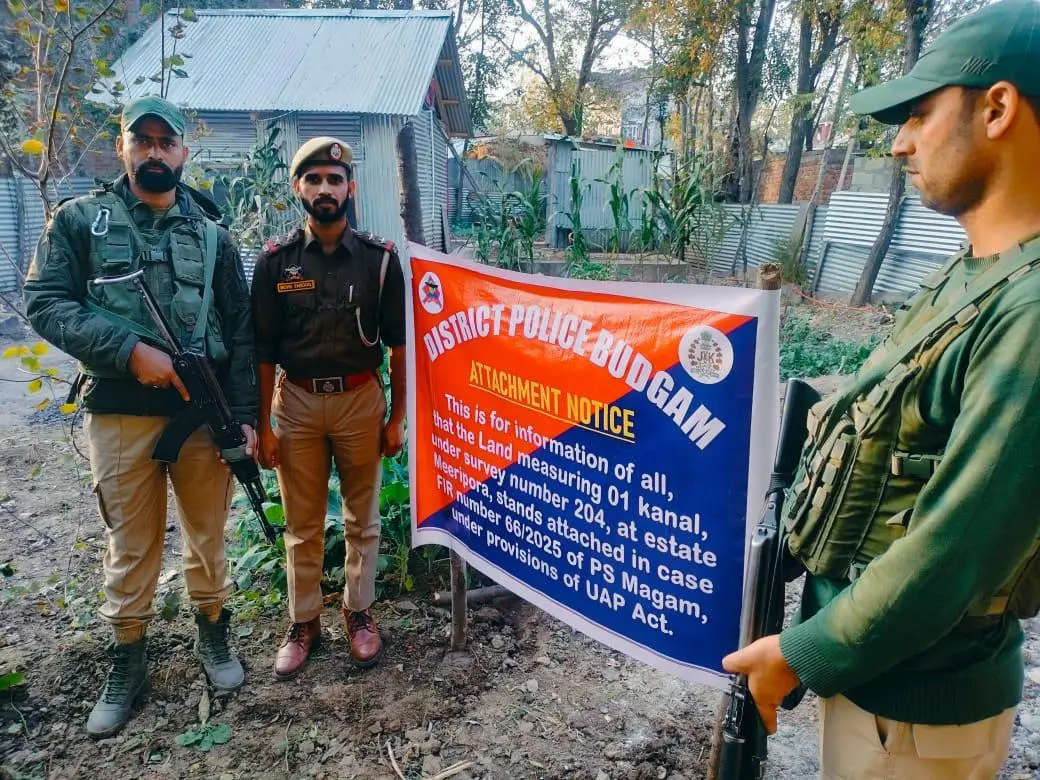 Police seize land of terror associate in Budgam under UAPA