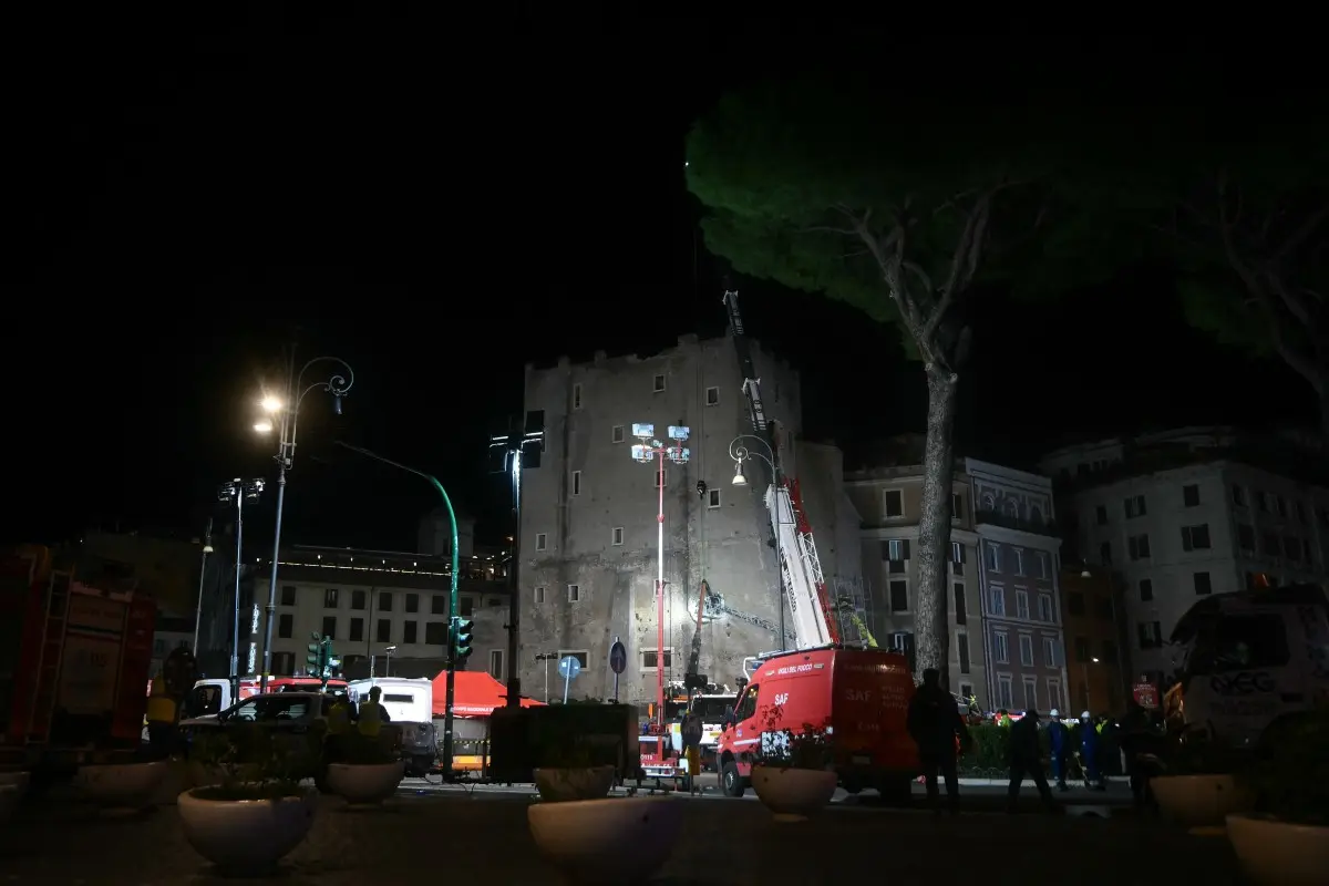 Rome’s 13th-century tower 'Torre dei Conti' collapses; one worker killed, 3 injured
