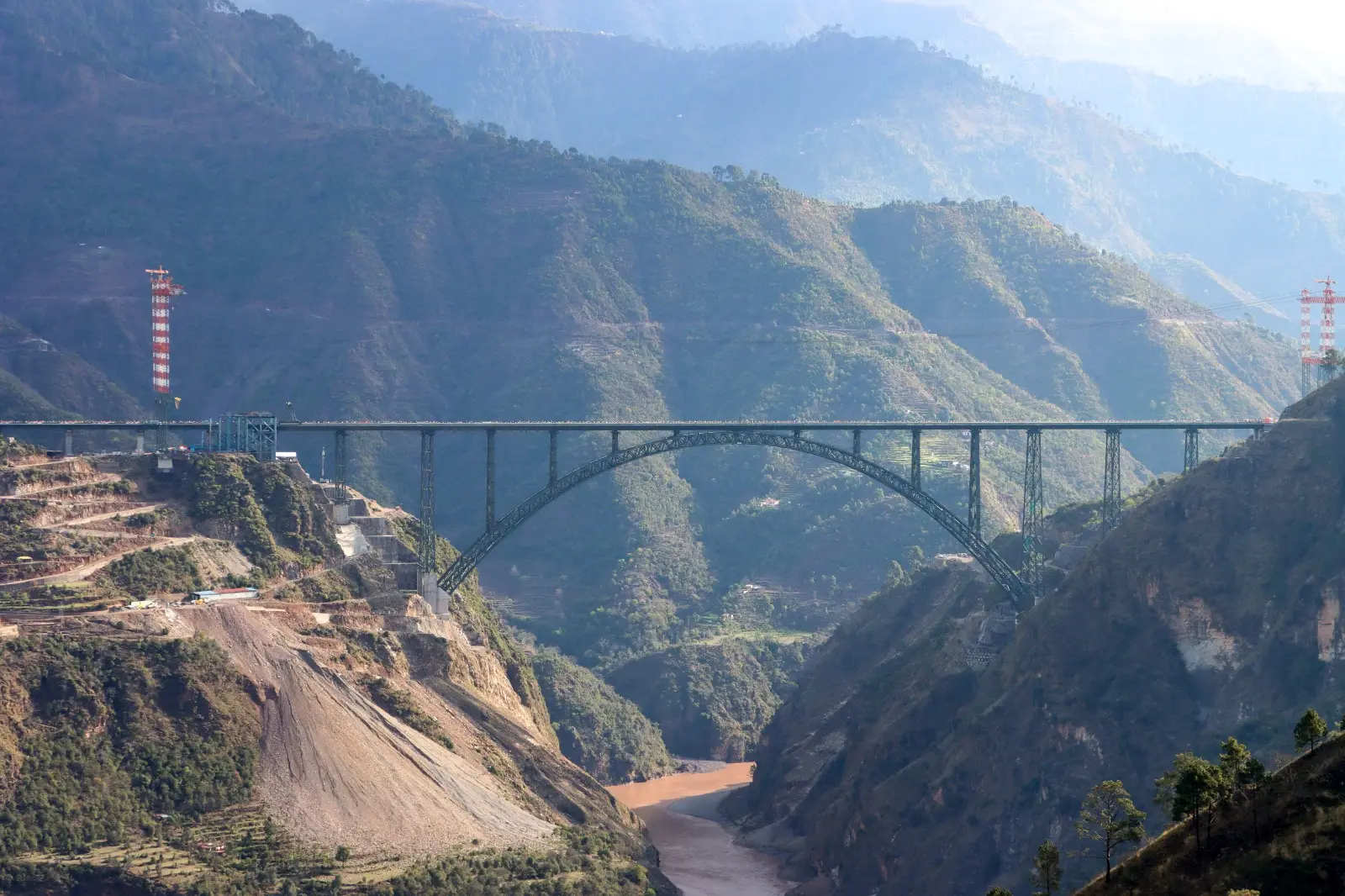 Chenab Rail Bridge, India - 1,315 m Long and 359 m High